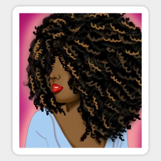 Afro hair black woman digital art Sticker